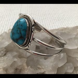 Vintage Native American Turquoise 925 Bracelet